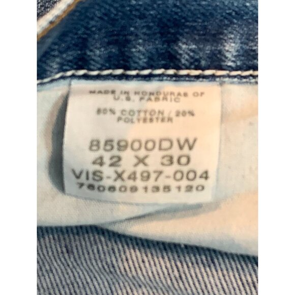 Wrangler Mens Authentic Jeans 42X30 Classic Fit Blue Denim Straight Leg 85900DW - Picture 4 of 11